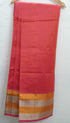 Orange Pure Venkatagiri Handloom Cotton Silk Saree with Zari Border